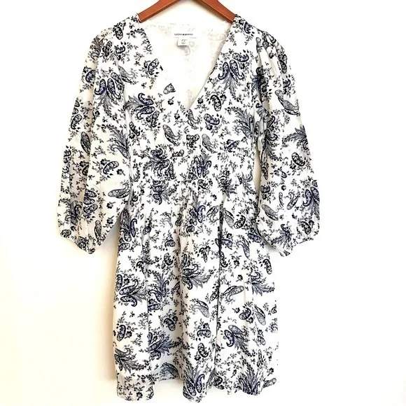 Lucky Brand Blue and White Floral Dress Size XS - Picture 1 of 16